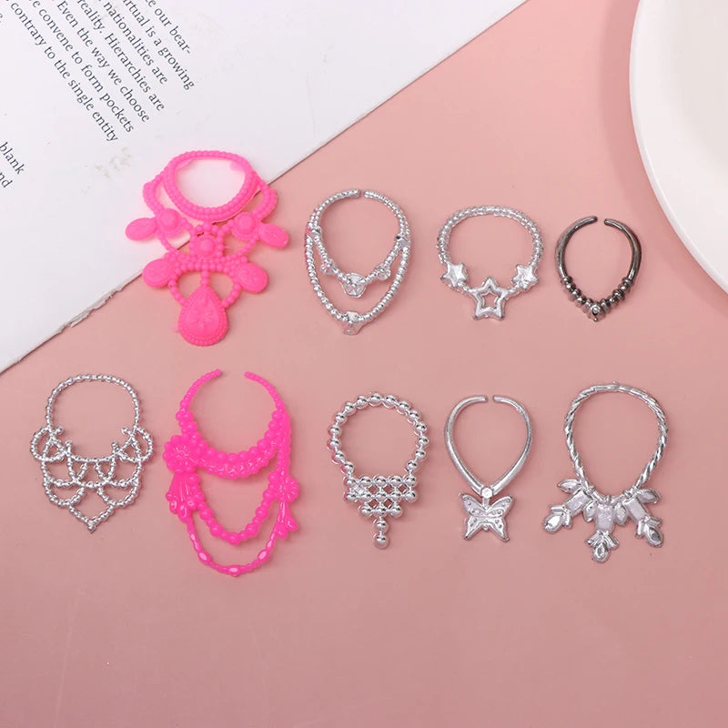 10Pcs Dollhouse Miniature Princess Jewelry Set – Crown & More Doll Accessories Set Axl