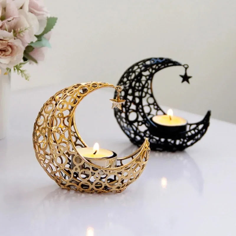 Ramadan Moon Metal Candle Holder – Eid Mubarak Home Decor Metal Candle Holder Axl