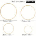 Bamboo Wreath Rings 12-Pack | 4 Sizes DIY Macrame Hoops Craft Hoop Rings Axl Three each