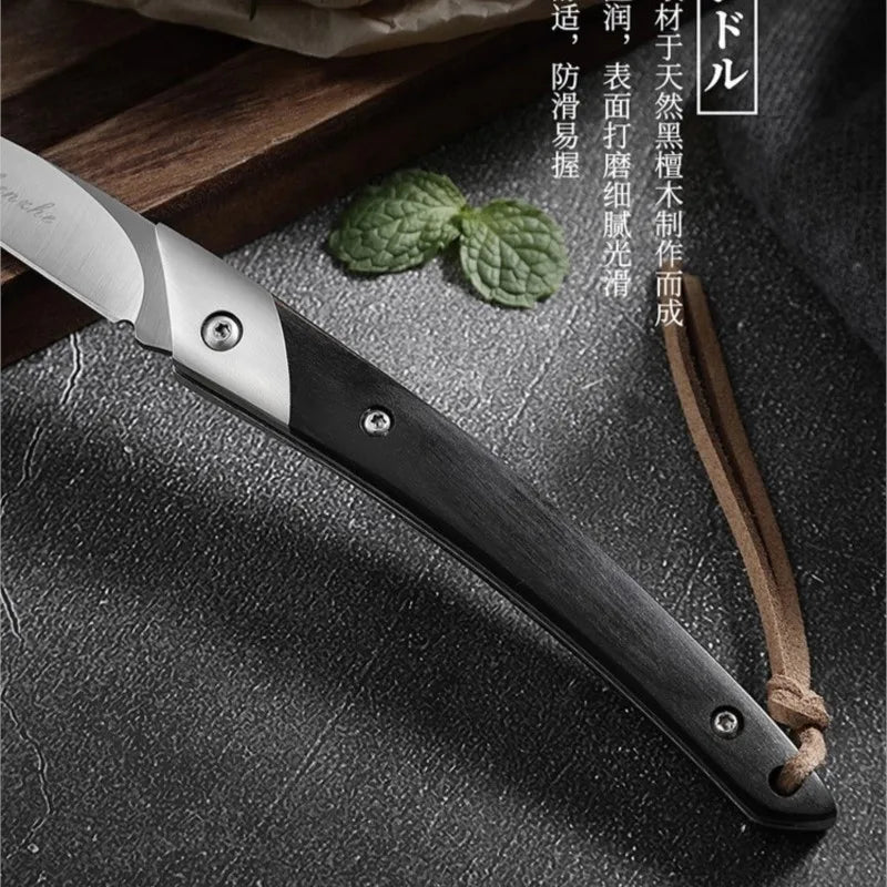 Japanese Folding Pocket Knife – D2 Steel Fruit Carving Blade Folding Pocket Knife Axl