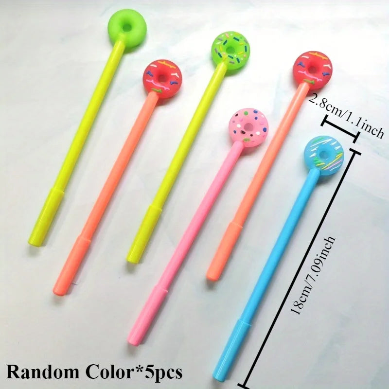 Rollerball Gel Pen – Medium Tip Black Ink, Rubber Grip Rollerball Gel Pen Axl Random Color-5pcs
