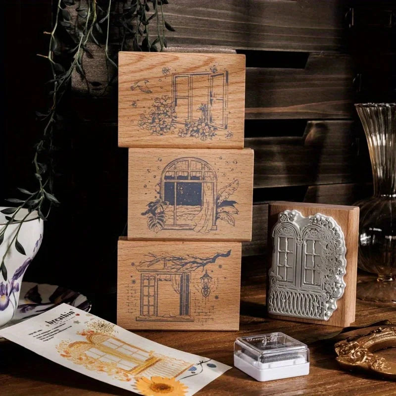 Wooden Rubber Stamp – Journal & Card Lover Seal | Nature Motifs Decorative Rubber Stamp Axl