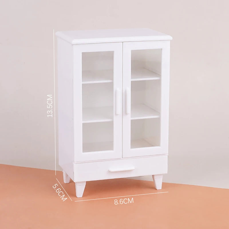 1:12 Dollhouse Miniature Cupboard & Cabinet Furniture Set 2 Pcs Dollhouse Miniature Furniture Axl