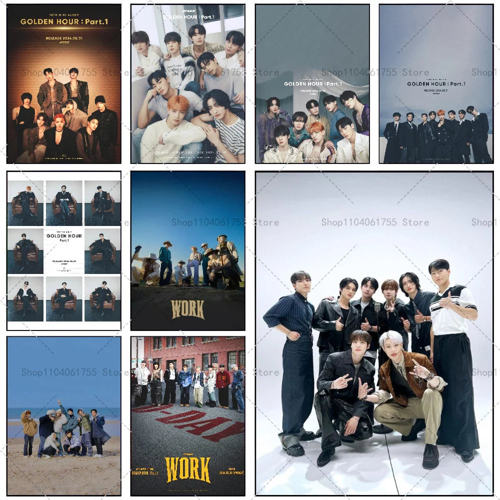 ATEEZ Wall Poster – Self-Adhesive Waterproof Art Sticker Decor Wall Art Poster Axl