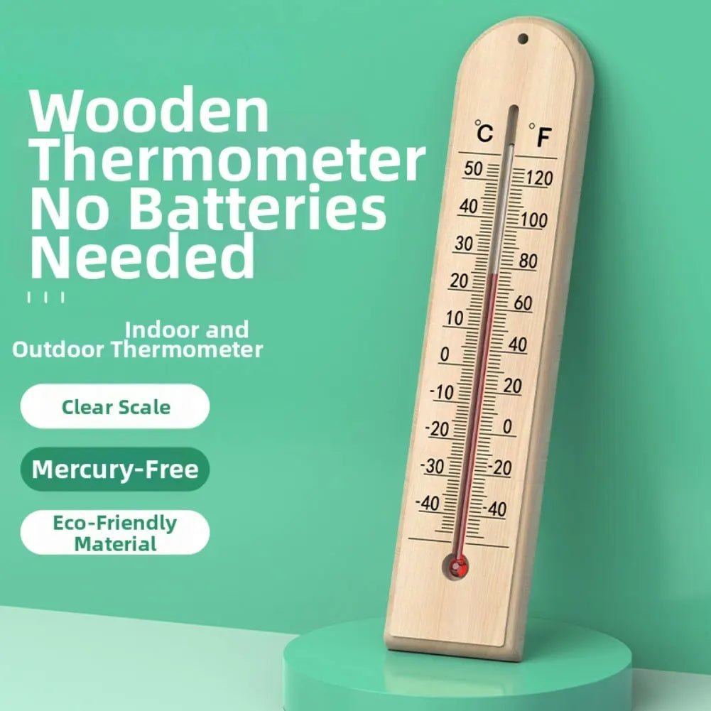 Wooden Indoor & Outdoor Thermometer – Garden, Patio & Greenhouse Outdoor Thermometer Axl