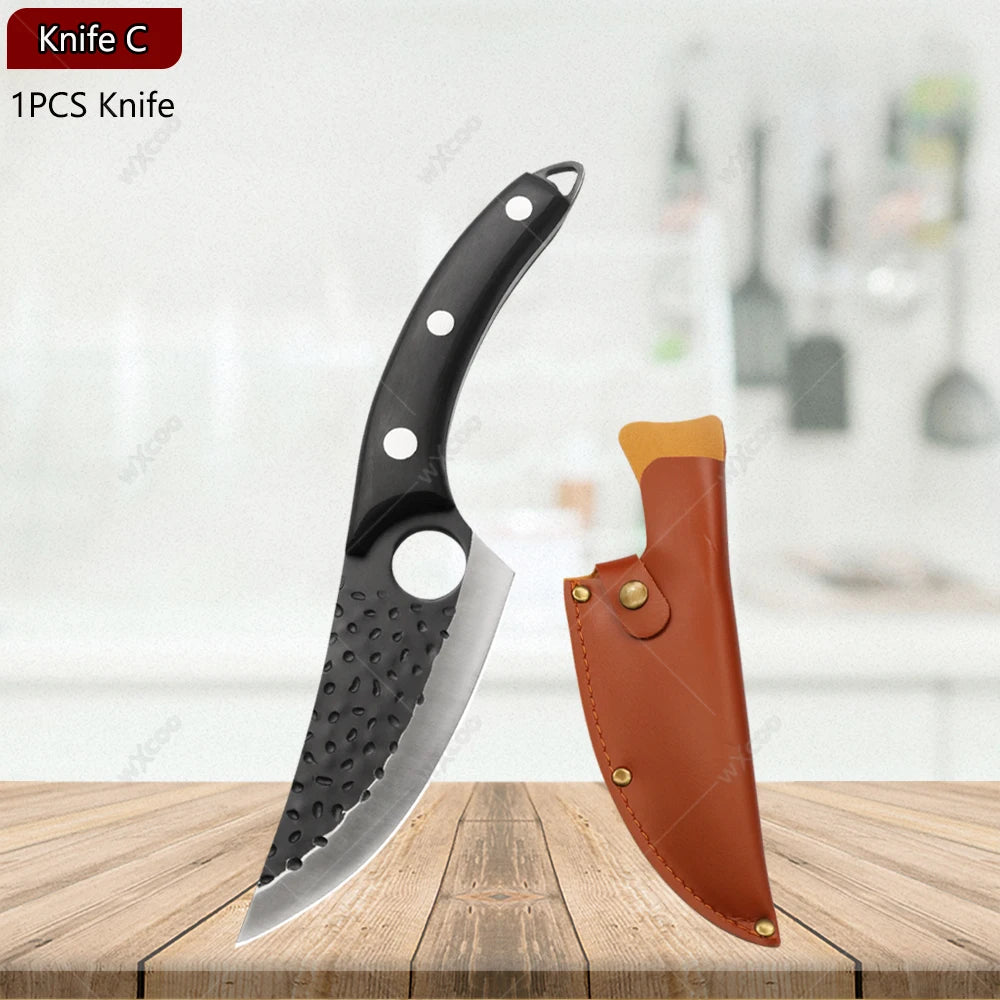 WXCOO Hand Forged Stainless Steel Boning & Chef Knife Kitchen Chef Knife Axl Knife C