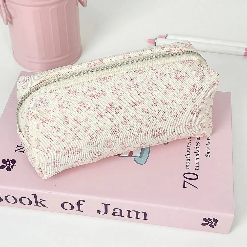 Large Capacity Floral Pencil Case – Cute Canvas Pen Bag Pencil Case Axl 03