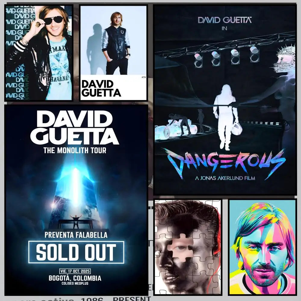 David Guetta PVC Wall Poster – Peel & Stick HD Waterproof Art Wall Art Poster Axl