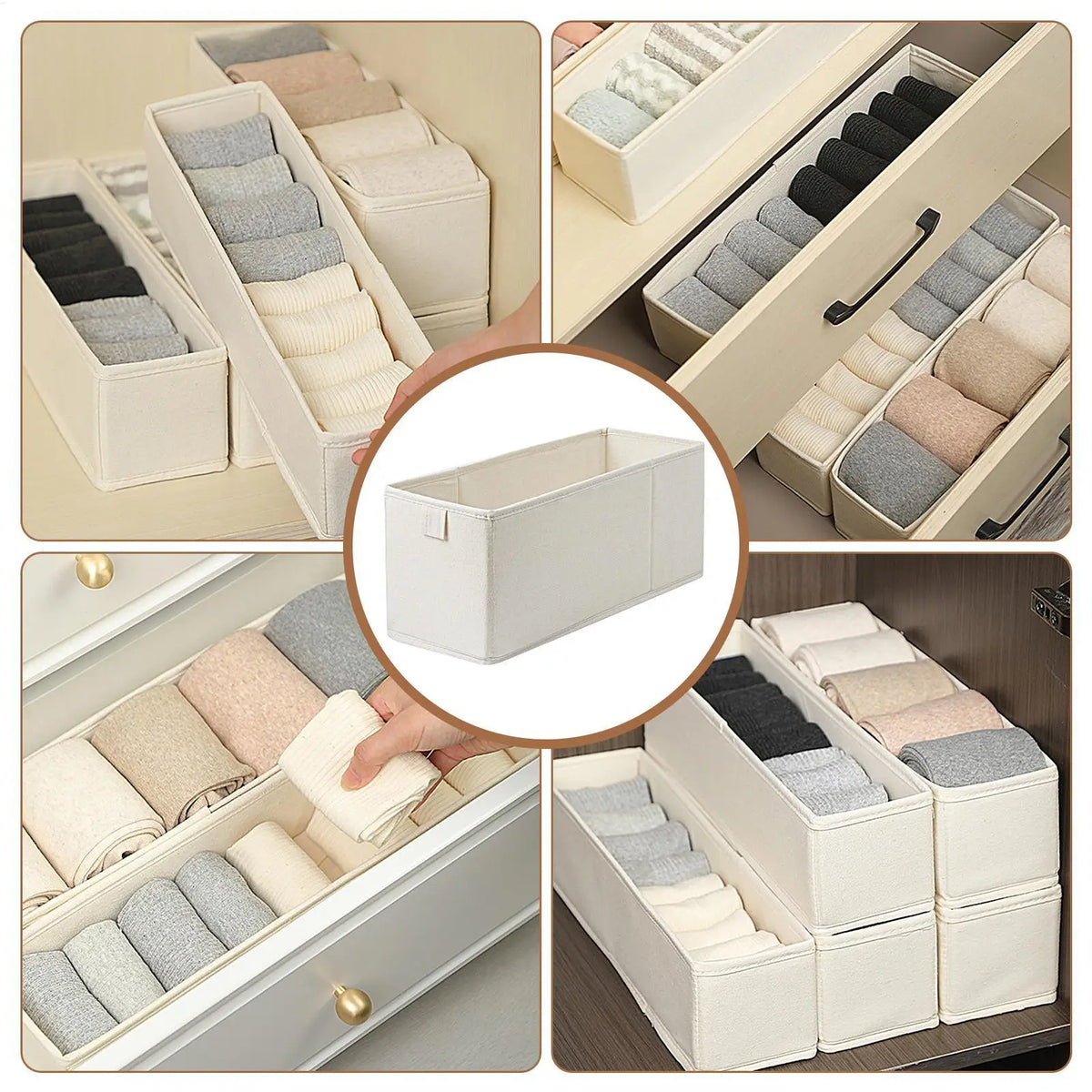 Foldable Fabric Storage Bin – Sock & Underwear Organizer Fabric Storage Bin Axl