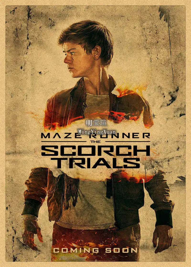 Maze Runner Kraft Paper Wall Poster – Home & Bar Decor Wall Art Poster Axl 14 30x20cm