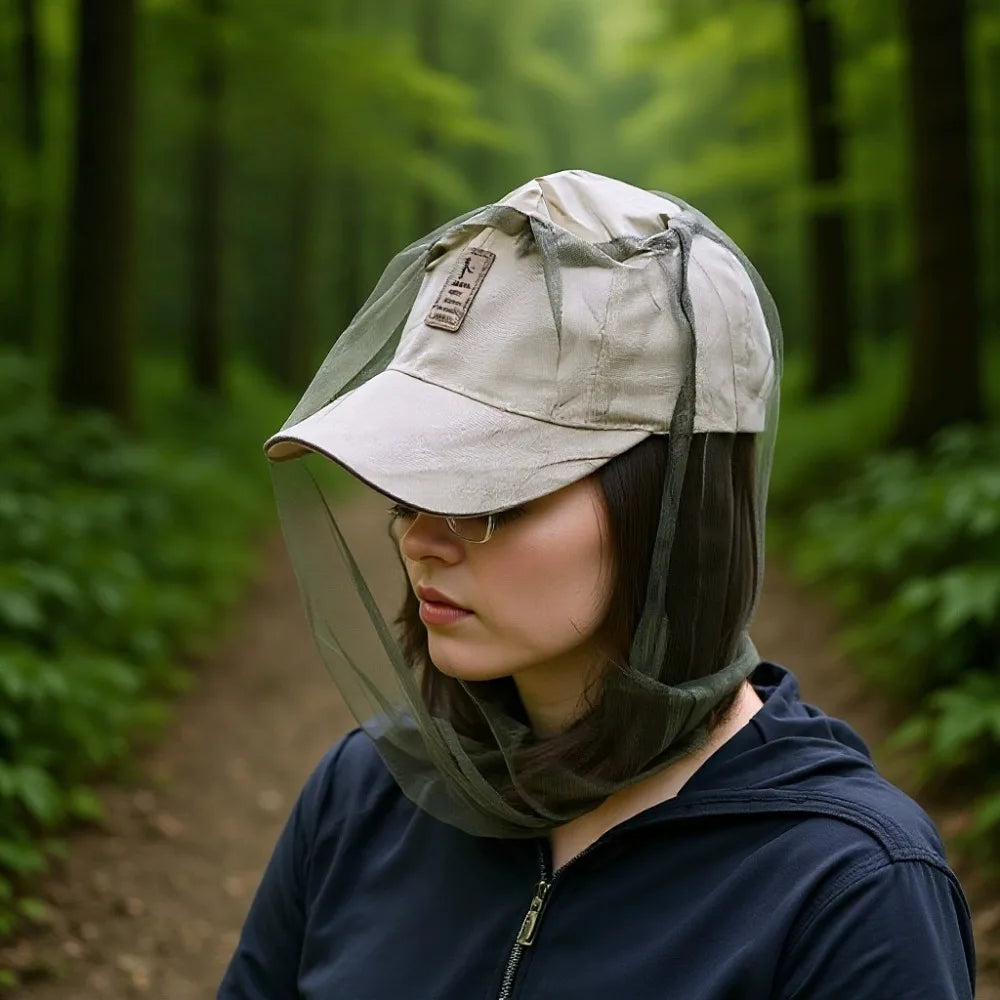 Mosquito Head Net – Mesh Bug Hat Cover for Camping & Hiking Mosquito Head Net Axl
