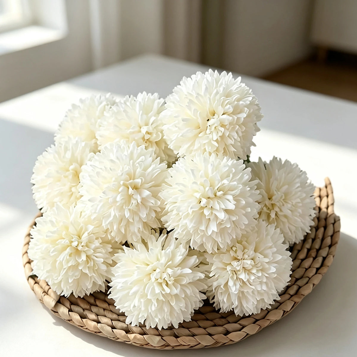 5-Pack Artificial Silk Chrysanthemum Ball Bouquet | Home Decor Artificial Flower Bouquet Axl