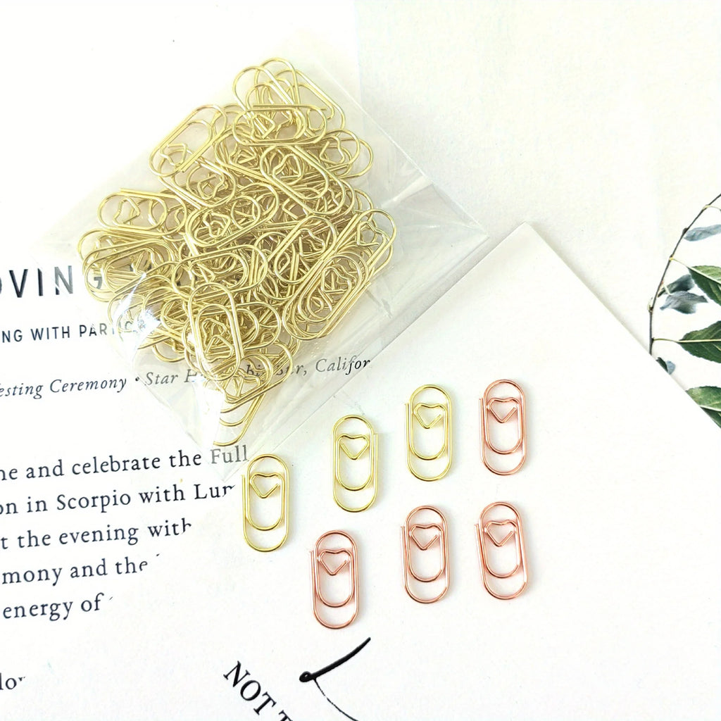 100 Pcs Mini Heart Shaped Paper Clips – Cute Decorative Clips Decorative Paper Clips Axl