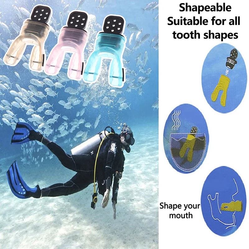 Silicone Scuba Snorkel Mouthpiece – Moldable Bite Regulator Diving Mouthpiece Axl
