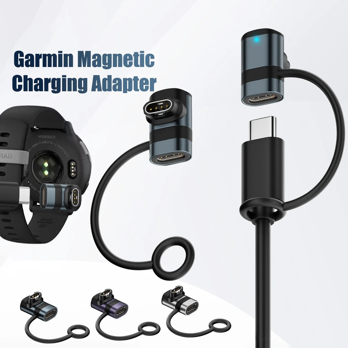 USB-C Charger Adapter for Garmin Fenix 7/6/5 & Forerunner Smartwatch Charger Adapter Axl