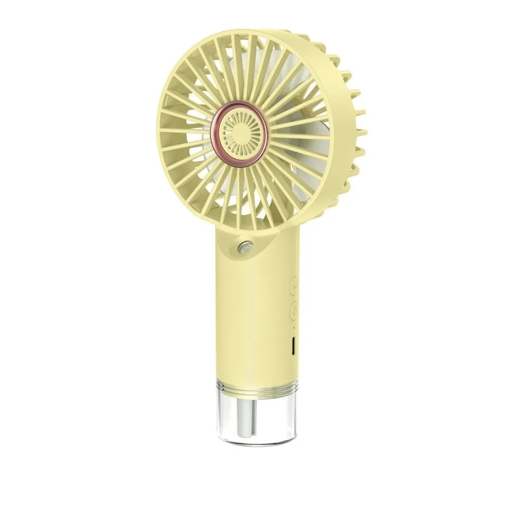 USB Rechargeable Handheld Mist Fan – 3-Speed Portable Spray Fan Handheld Mist Fan Axl Yellow