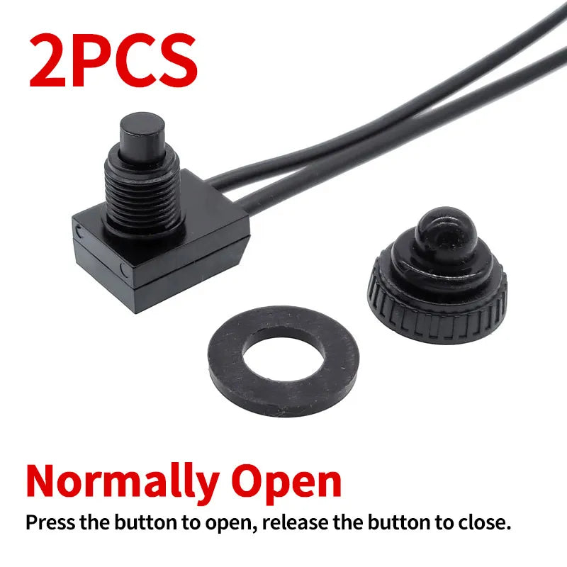 2-Pack IP67 Waterproof Push Button Switch KP107S NC NO Push Button Switch Axl Normally Open