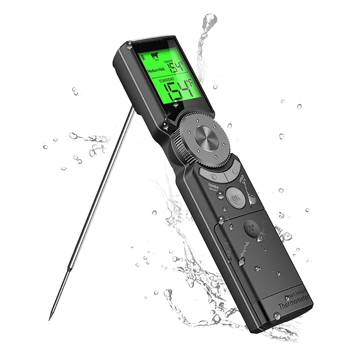 Instant Read Meat Thermometer – LCD Digital BBQ & Kitchen Kitchen Thermometer Axl grey
