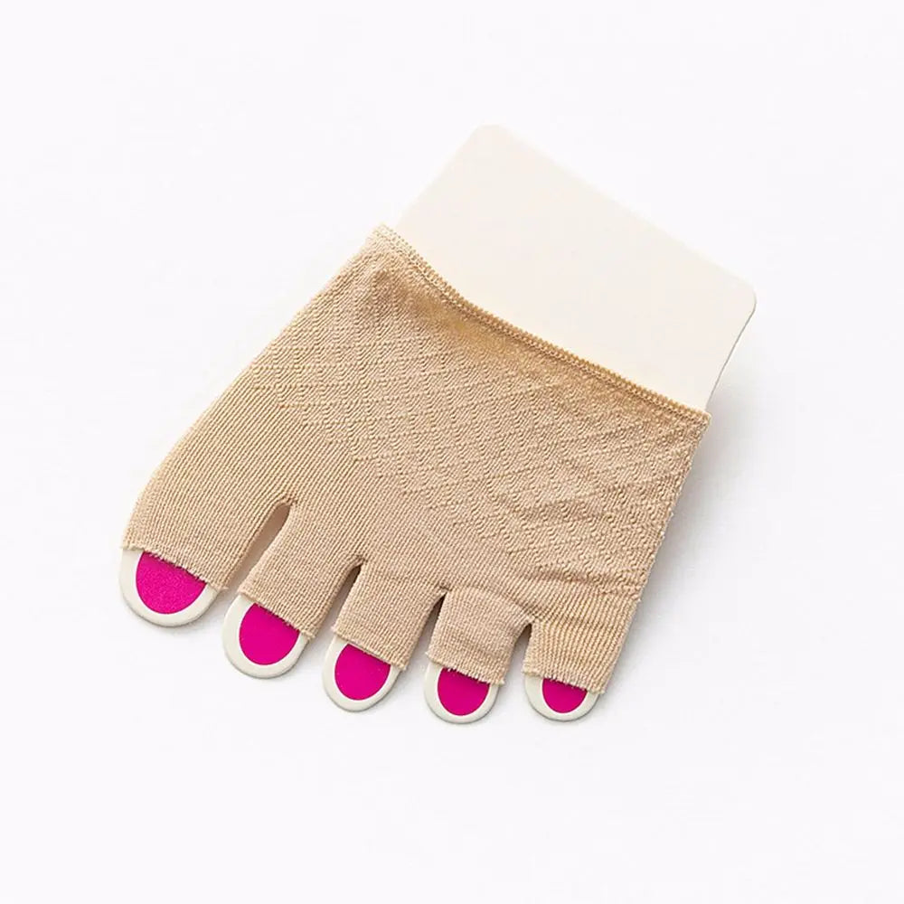 Women's Invisible Open Toe Non-Slip Mesh Cotton Socks Invisible Half Socks Axl Nude-toeless One Size