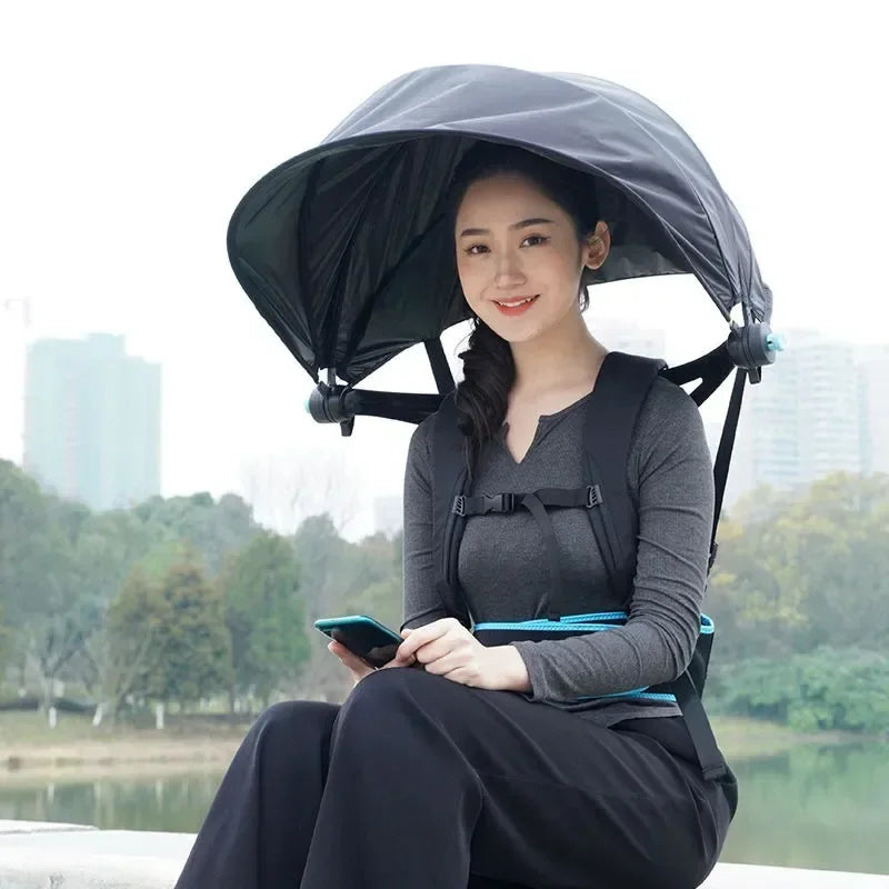 Folding Backpack Umbrella – UV Protection & Windproof Hands-Free Folding Travel Umbrella Axl