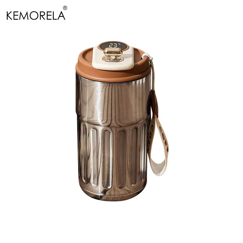 KEMORELA Smart Thermos Bottle – LED Temp Display 316 Steel Mug Smart Vacuum Thermos Axl silver-coffee 450ml