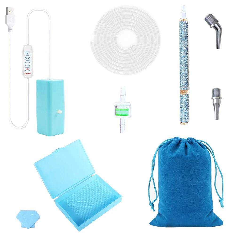 Electric Vacuum Diamond Painting Pen Kit – USB Suction Tool Diamond Painting Tool Axl Blue-E