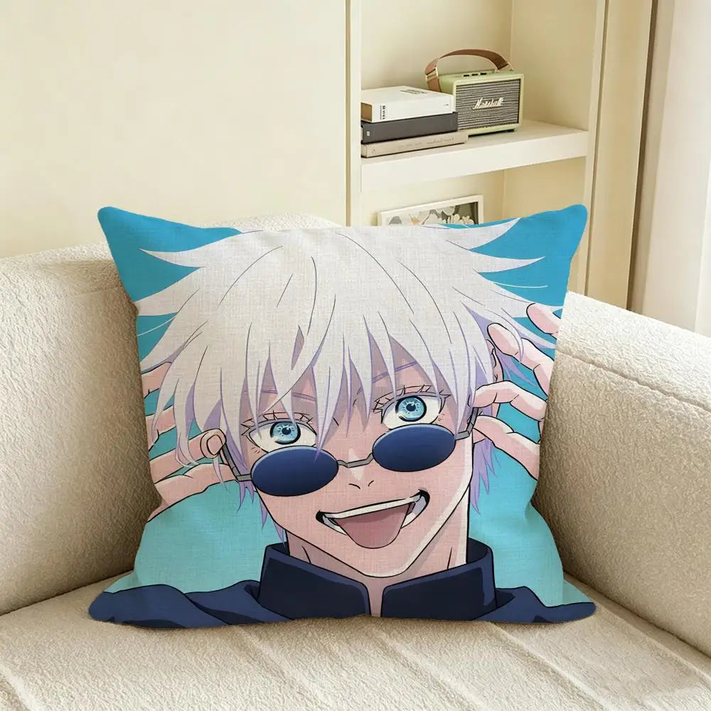 Jujutsu Kaisen Linen Cushion Cover | Anime Pillow Case Anime Cushion Cover Axl White3 60X60cm