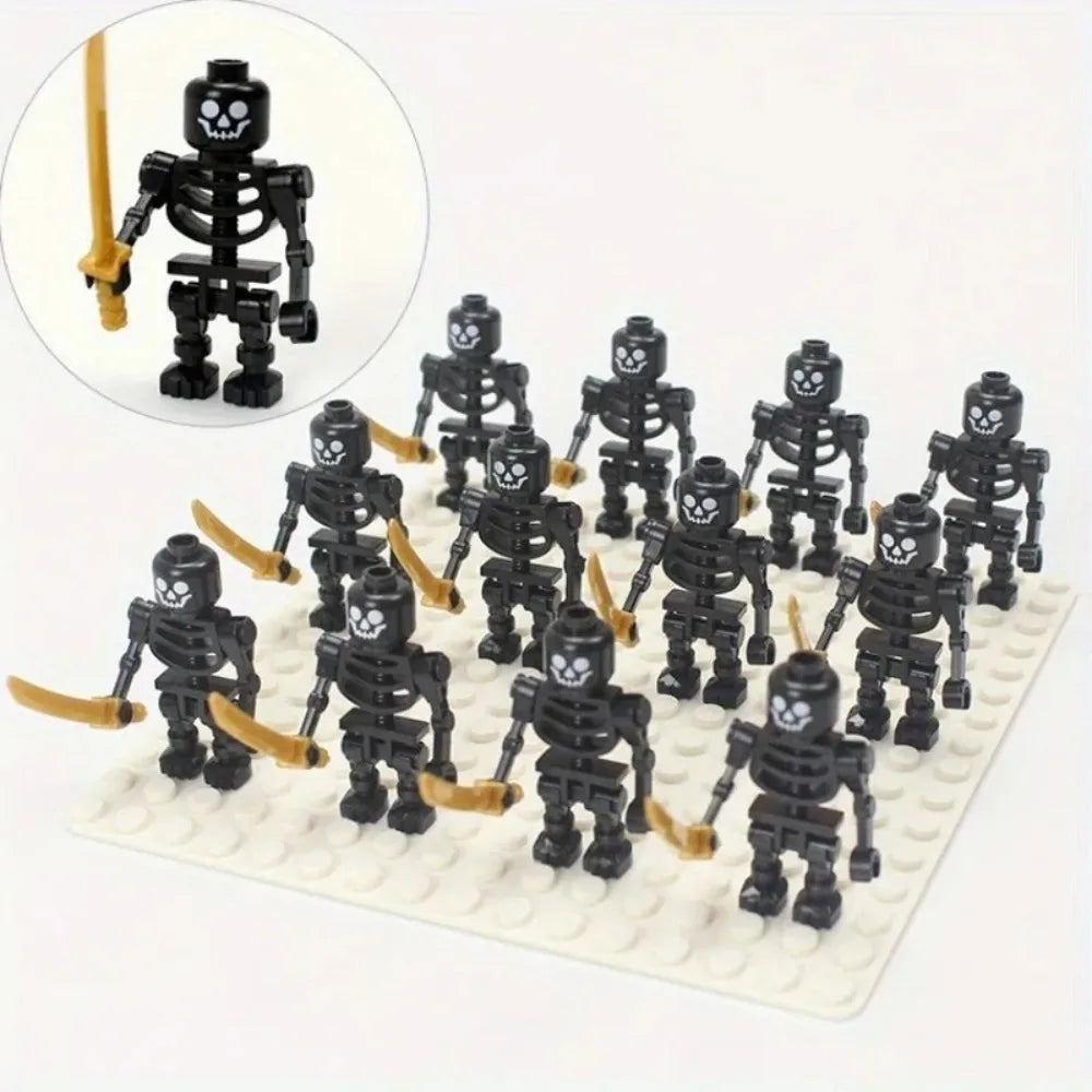 Skeleton Soldier Mini Building Block Figures | Halloween Army Set Mini Building Block Figures Axl