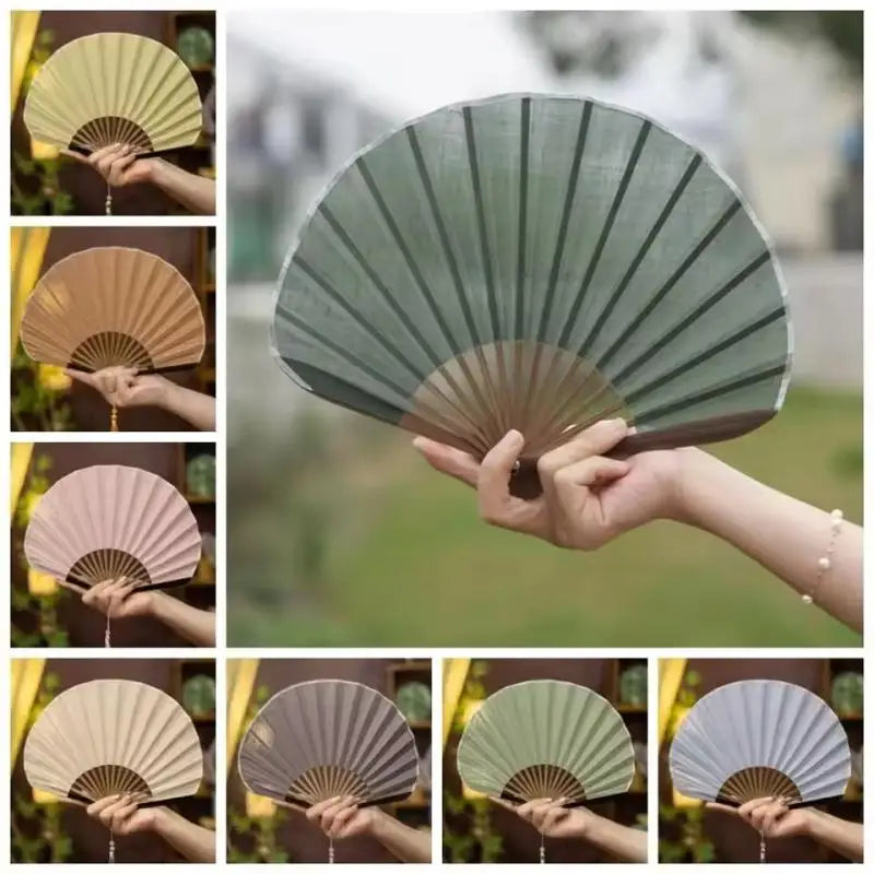 Chinese Folding Hand Fan – Cotton Linen & Bamboo | Women's Folding Hand Fan Axl