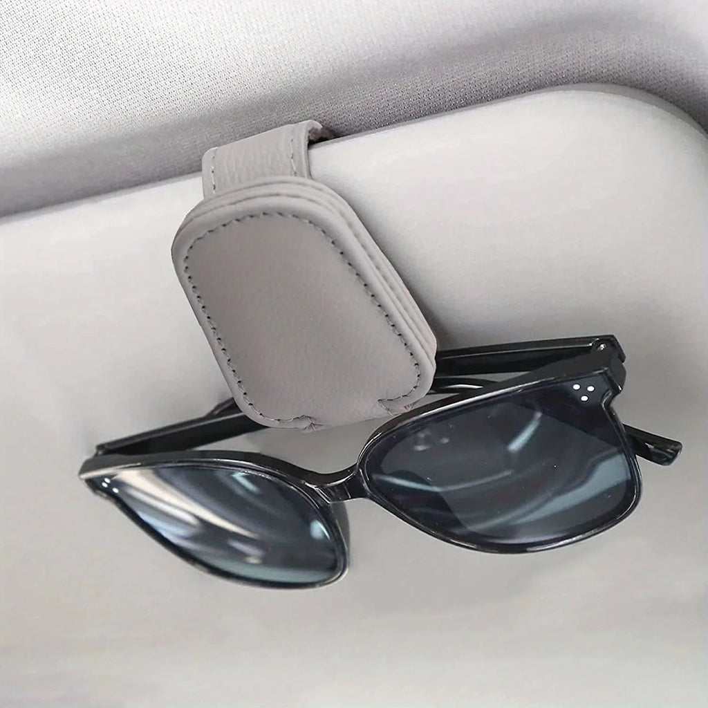 4-Pack Magnetic Leather Sunglasses Clip Holder for Car Visor Car Visor Organizer Axl
