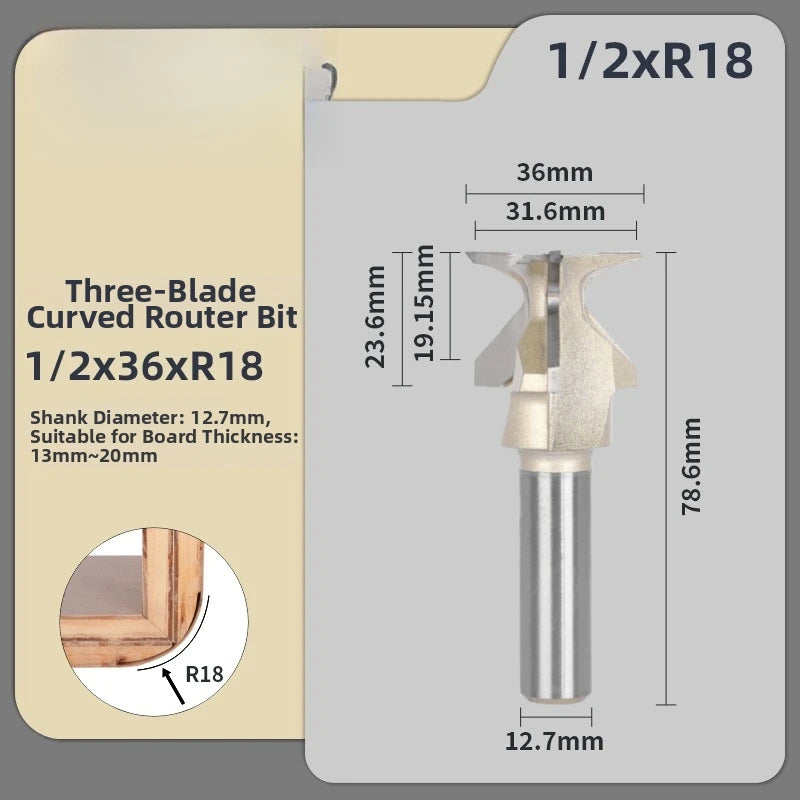 12.7mm Round Nose Router Bit – Arc Bending for Wood & MDF Woodworking Router Bit Axl
