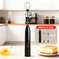 Handheld Milk Frother – 2/3 Whisks, Rechargeable Foam Maker Handheld Milk Frother Axl Black 2 Whisk
