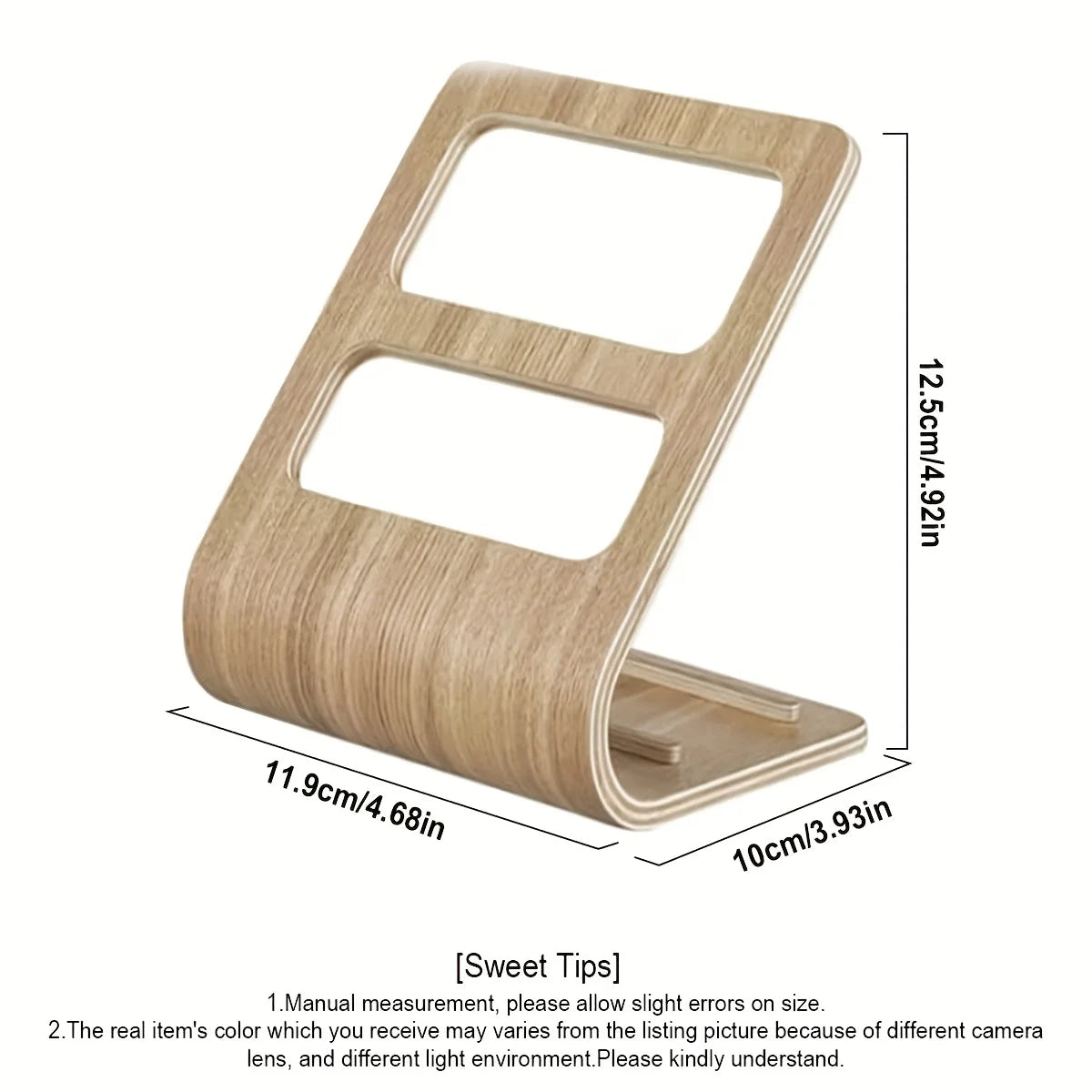 Wooden Remote Control Holder – 2-Slot No-Assembly Desk Caddy Desktop Remote Organizer Axl