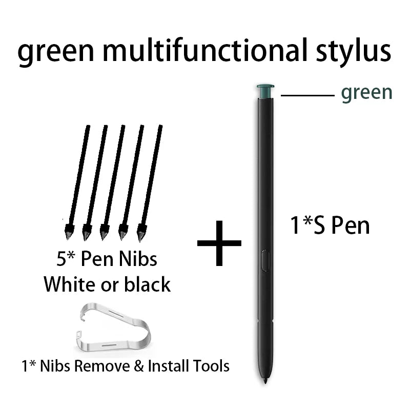 Samsung Galaxy S23 Ultra Stylus Pen + Tips | Advaka No BT Phone Stylus Pen Axl Green