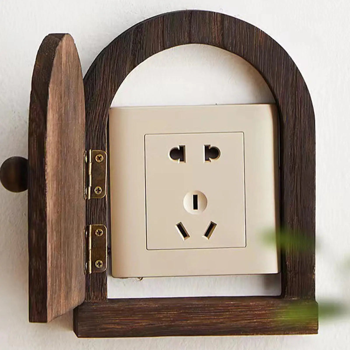 Fairy Door Wooden Wall Outlet Cover – Decorative Socket Frame Wall Socket Cover Axl