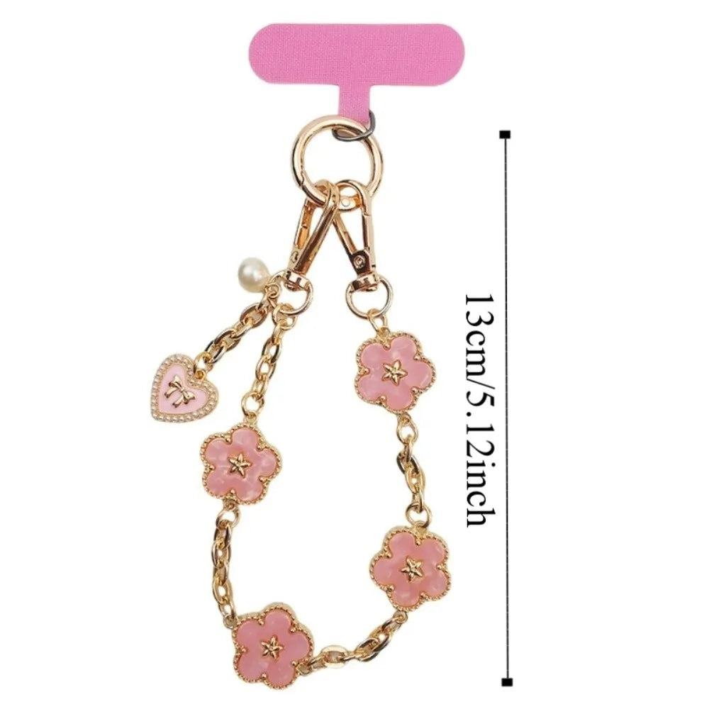 Flower Phone Strap Pendant – Metal Chain Cell Phone Lanyard Phone Strap Pendant Axl