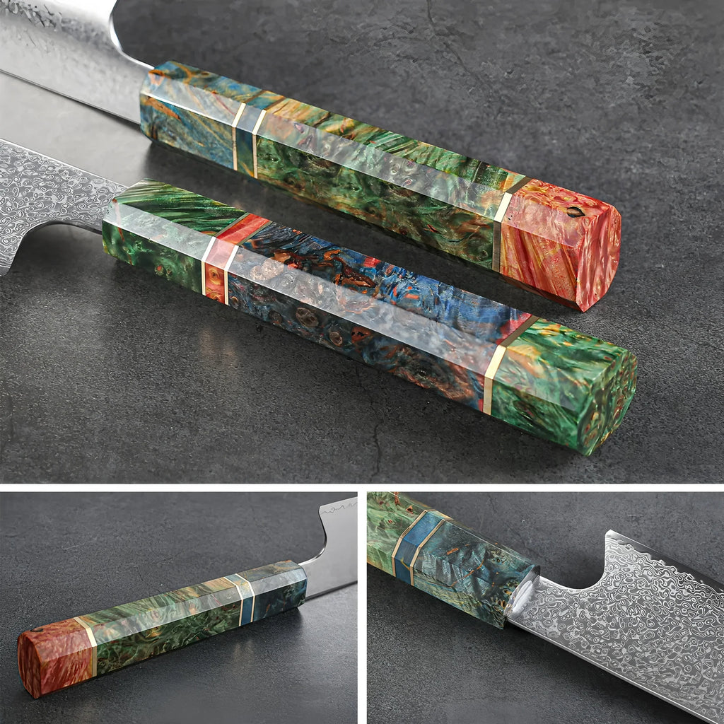67-Layer Damascus Steel Kiritsuke Chef Knife – 20.4cm Damascus Chef Knife Axl