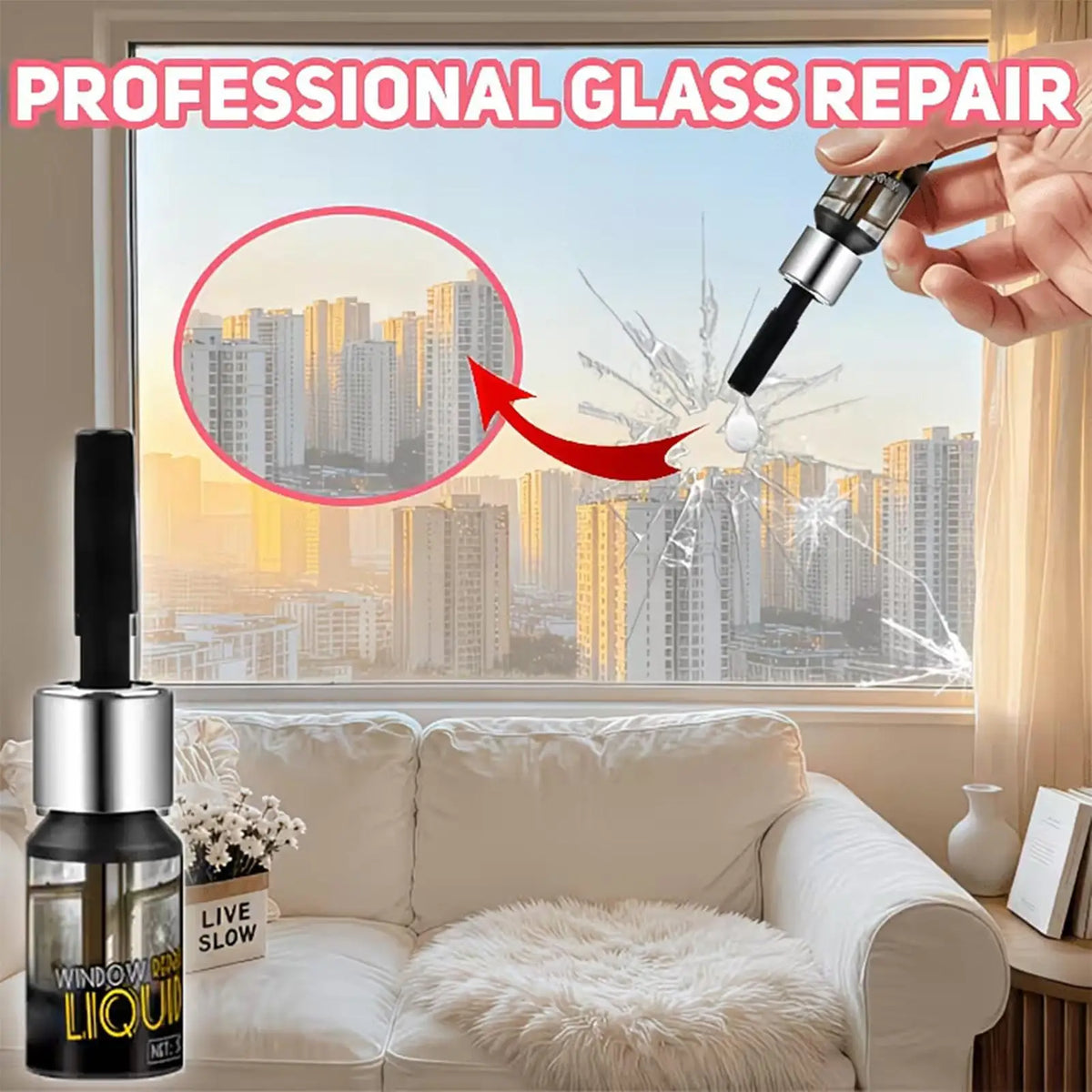 5ml Glass Crack Repair Liquid – Quick-Dry Invisible Bonder Glass Repair Liquid Axl