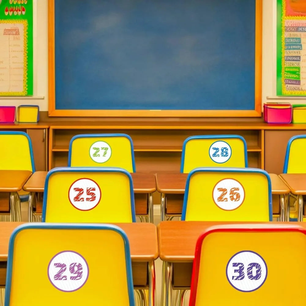 36-Pack Classroom Floor Number Spot Stickers – 4" PVC Dots Classroom Floor Stickers Axl