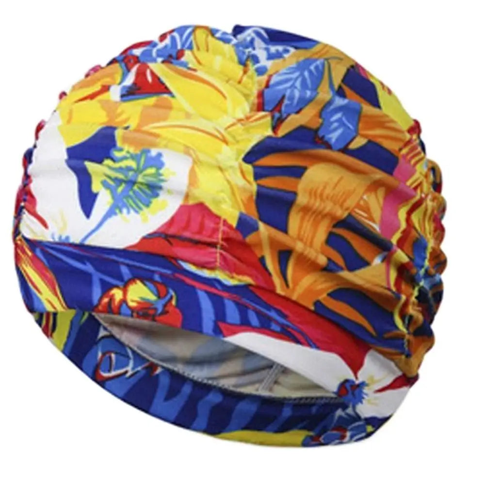 Printed Fabric Oversized Swimming Cap – Quick-Dry, Breathable Swim Cap Axl colorful
