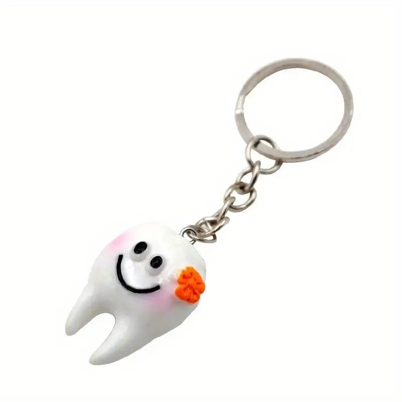 10-Pack Cute Tooth Keychains – Novelty Dental Gift Set Novelty Keychain Set Axl