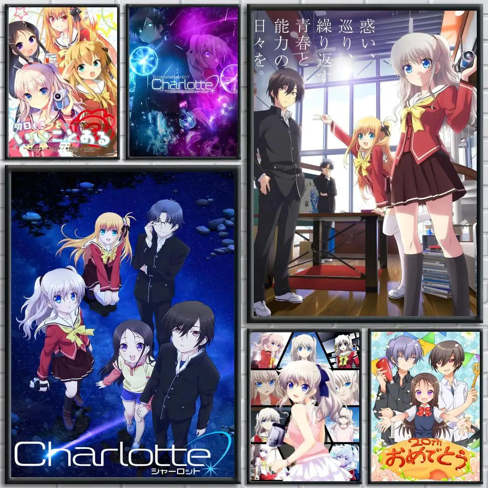 Anime Charlotte Wall Poster Sticker – HD Removable Home Decor Anime Wall Poster Axl
