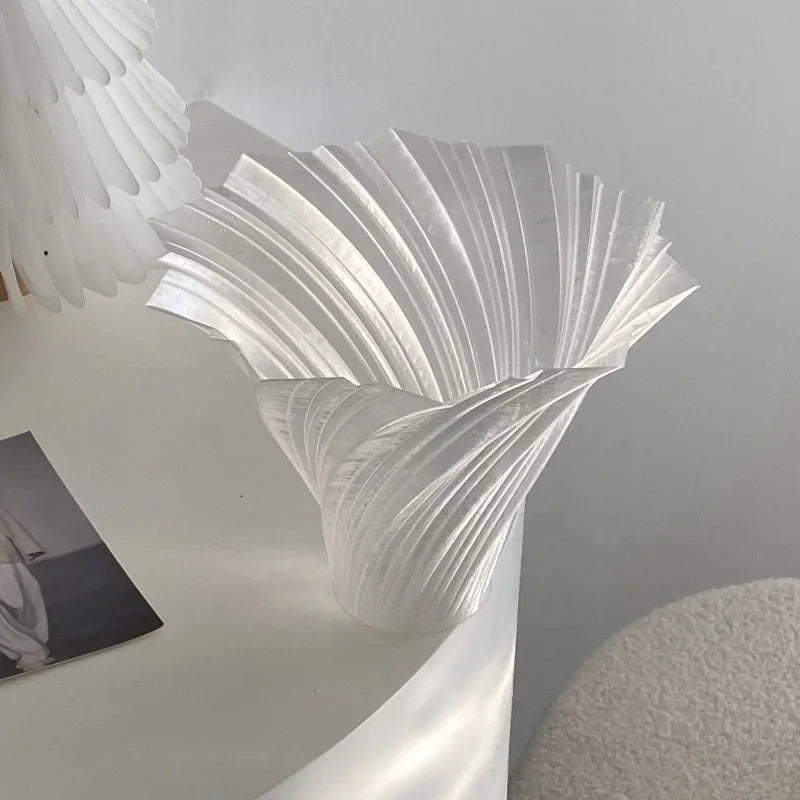 Luxury 3D Print Aesthetic Vase for Dried Flowers | Home Decor Decorative Vase Axl White