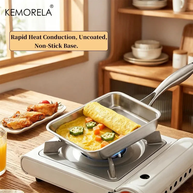 KEMORELA Tamagoyaki Pan – Stainless Steel Japanese Omelette Pan Japanese Omelette Pan Axl