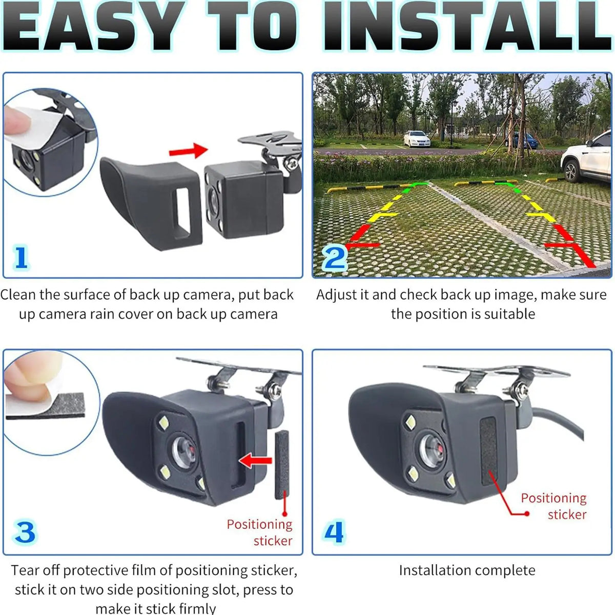 Silicone Backup Camera Rain Cover – Universal Car Truck RV Camera Rain Cover Axl