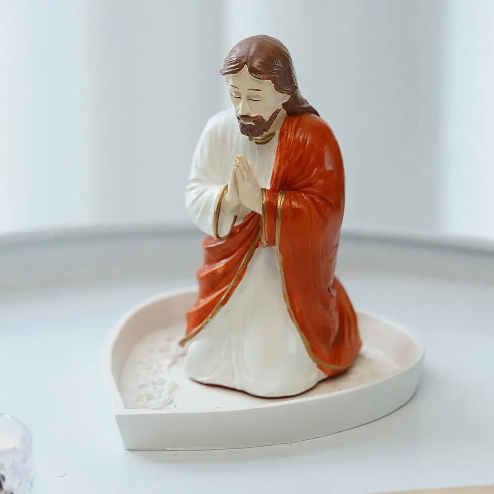Virgin Mary Rosary Holder Resin Statue | Desktop Prayer Ornament Religious Resin Statue Axl