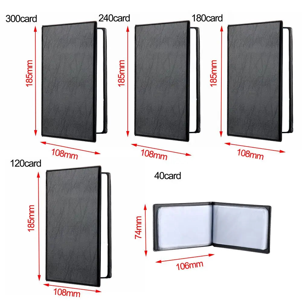 Faux Leather Card Holder Book – 40 to 300 Cards Organizer Card Holder Book Axl