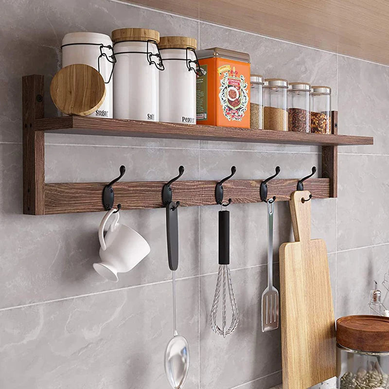 Wall Mounted Wooden Bathroom Shelf | Nordic Towel Rack Wall Mounted Shelf Axl