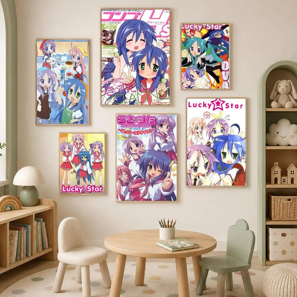 Lucky Star Anime Self-Stick HD Wall Poster – Waterproof PVC Anime Wall Poster Axl