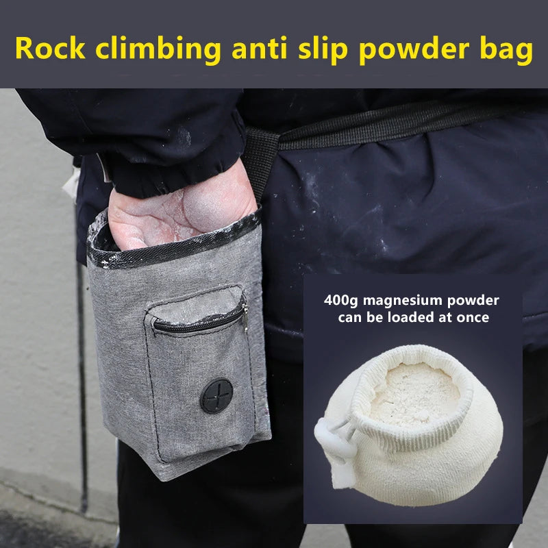 Rock Climbing Chalk Bag – Anti-Slip Waist Belt Pouch Climbing Chalk Bag Axl